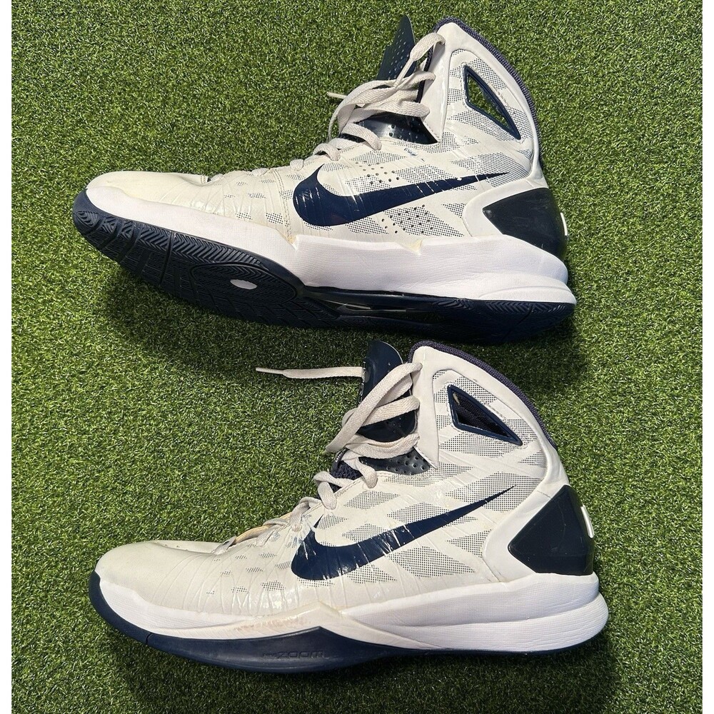 RARE 2010 Nike Hyperdunk High Top Basketball Shoes Size 13 White Navy 407625-109